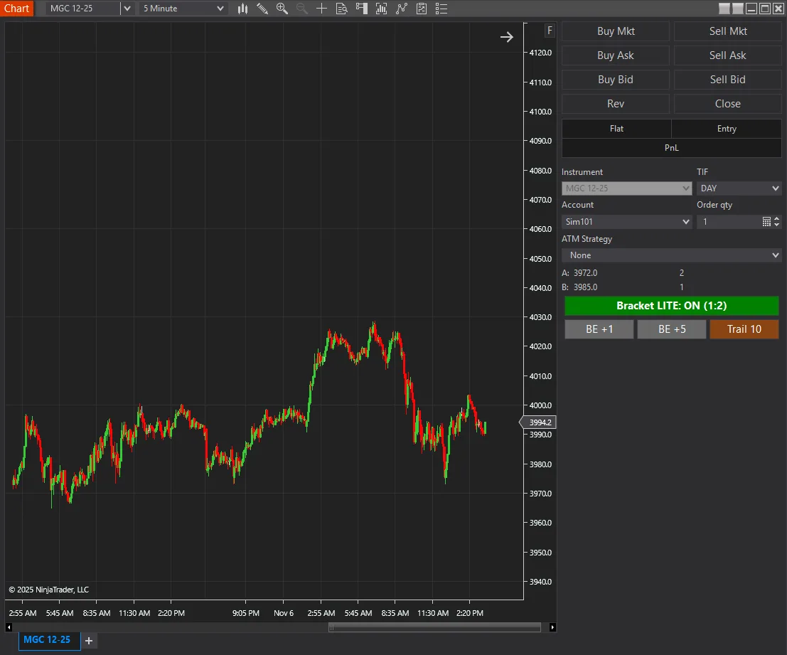 Drag 'n Drop Addon indicator on a NinjaTrader 8 chart