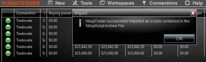 Import confirmation